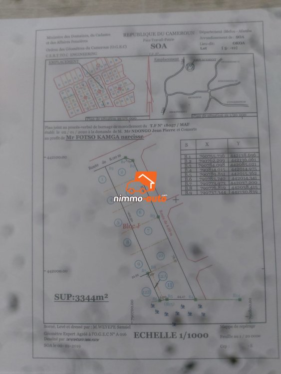 Terrain à vendre Soa KO