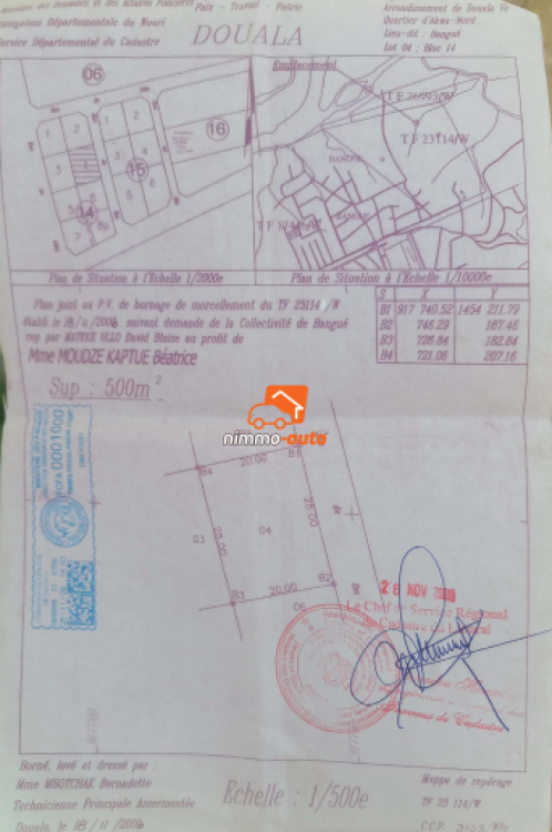 Terrain à vendre à Bangue à Douala