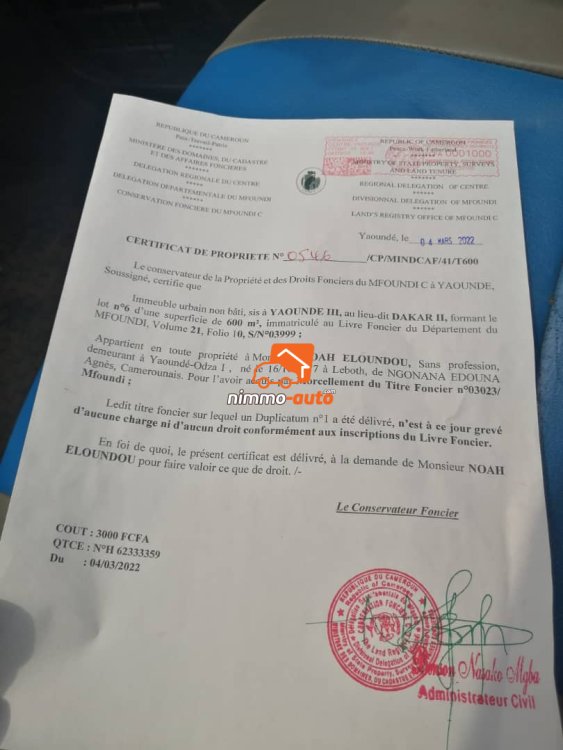 Terrain a vendre a Dakar