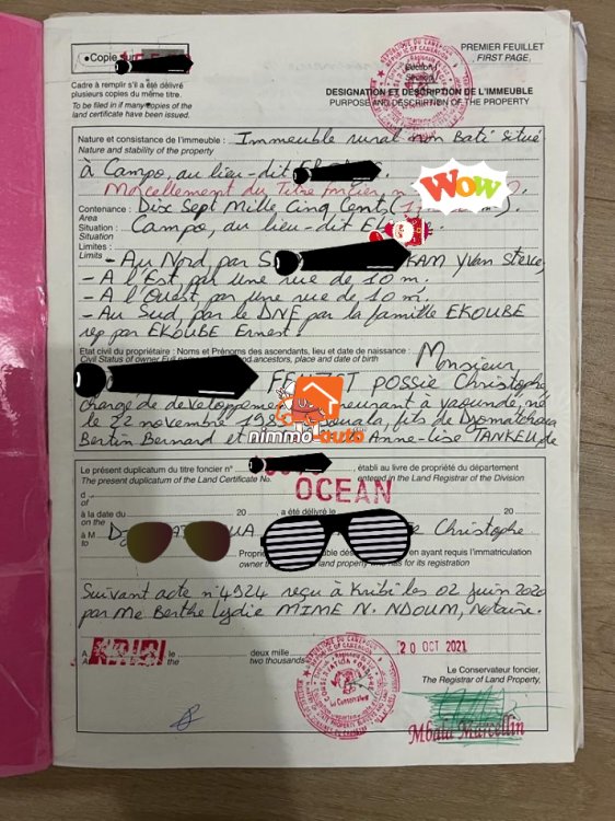 Terrain commercial à vendre à Kribi