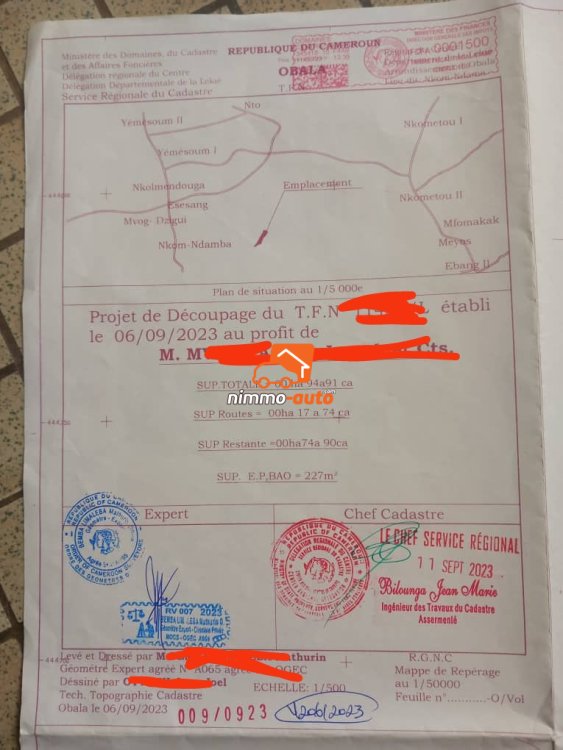 Terrain à vendre à Nyom Nkomndamba