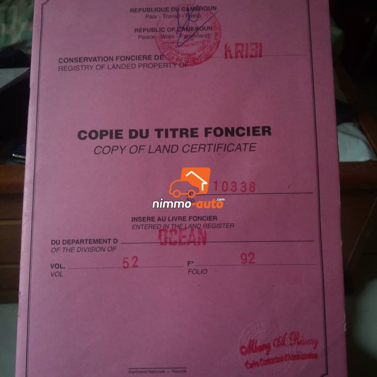 Terrain titré à Vendre à Kribi