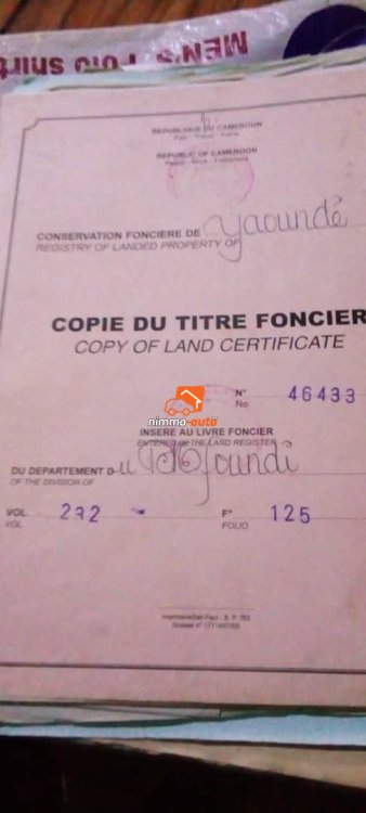 Terrain titré à vendre à Yaoundé Afan Oyoa