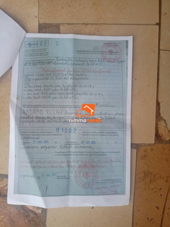 Terrain à vendre à Mbankolo