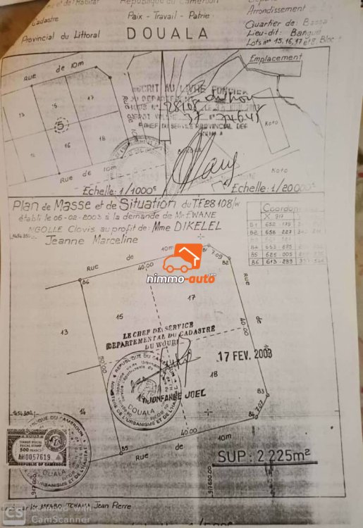 Terrain bien placé à louer à Bangue (Douala)